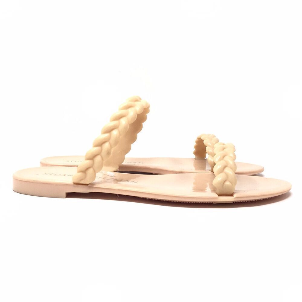 Stuart Weitzman Womens Sandals Size 7 Braida Sawyer Jelly Nude Rubber Slides
